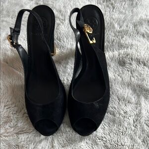 Elegant Black Slingback Heels